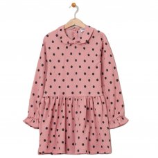 E07969B: Girls Faux Fur Jacket & Polka Dot Dress (2-4 Years)