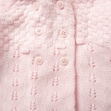 E07972: Baby Girls Double Knit Hooded Cardigan (0-12 Months)