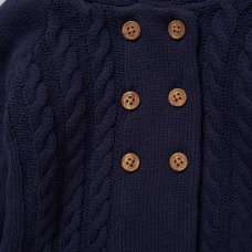 E07974: Baby Boys Double Knit Hooded Cardigan (0-12 Months)