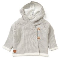 E07995: Baby Unisex Double Knit Hooded Wrap Cardigan (0-12 Months)