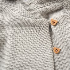 E07995: Baby Unisex Double Knit Hooded Wrap Cardigan (0-12 Months)