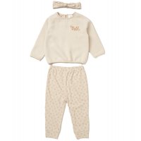 E08050: Baby Girls Sweatshirt, Ribbed Jog Pant & Headband Outfit (9-24 Months)