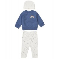 E08054: Baby Boys Sweatshirt, Ribbed Jog Pant & Hat Outfit (9-24 Months)