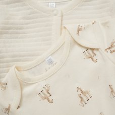 E08371: Baby Unisex Giraffe Ribbed Velour 5 Piece Gift Set (NB-6 Months)