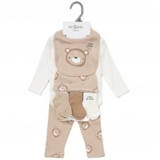 E08372: Baby Unisex Bear Ribbed 10 Piece Gift Set (NB-6 Months)