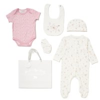 E08411: Baby Girls Lovely Bunny 6 Piece Mesh Bag Gift Set (NB-6 Months)