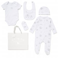 E08421: Baby Unisex Elephant 6 Piece Mesh Bag Gift Set (NB-6 Months)