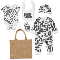 E08709: Baby Unisex Organic Cotton 6 Piece Gift Set (NB-6 Months)