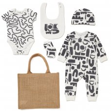 E08709: Baby Unisex Organic Cotton 6 Piece Gift Set (NB-6 Months)