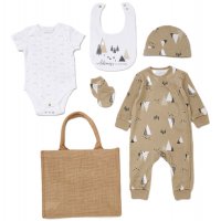 E08723: Baby Unisex Organic Cotton 6 Piece Gift Set (NB-6 Months)