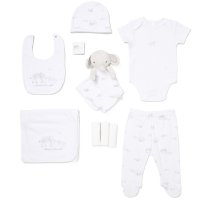 E08735: Baby Unisex Elephant 10 Piece Mesh Bag Gift Set (NB-6 Months)