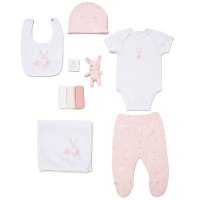 E08740:  Baby Girls Bunny 10 Piece Mesh Bag Gift Set (NB-6 Months)