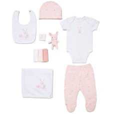 E08740:  Baby Girls Bunny 10 Piece Mesh Bag Gift Set (NB-6 Months)