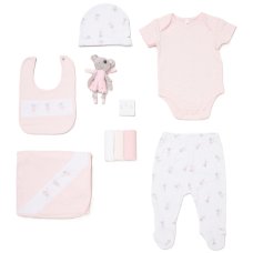 E08745: Baby Girls Ballerina Mouse 10 Piece Mesh Bag Gift Set (NB-6 Months)