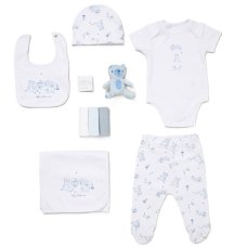 E08746: Baby Boys Bear 10 Piece Mesh Bag Gift Set (NB-6 Months)