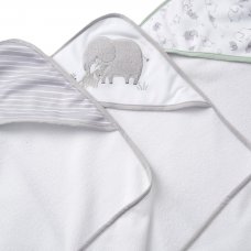 E08781: Baby Elephant  6 Piece Hooded Towels & Washcloths Bath Time Set