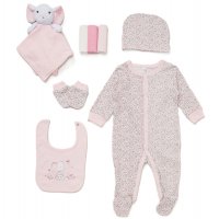 E08794: Baby Girls Mouse 8 Piece Mesh Bag Gift Set (NB-6 Months)