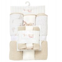 E08820: Baby Giraffe 6 Piece Hooded Towels & Washcloths Bath Time Set