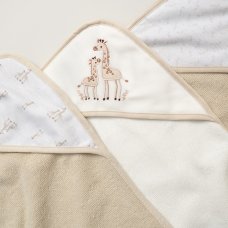 E08820: Baby Giraffe 6 Piece Hooded Towels & Washcloths Bath Time Set