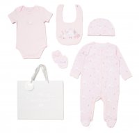 E08826: Baby Girls Geese 6 Piece Mesh Bag Gift Set (NB-6 Months)