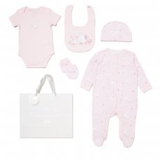 E08826: Baby Girls Geese 6 Piece Mesh Bag Gift Set (NB-6 Months)