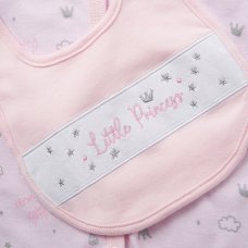E08830: Baby Girls Little Princess 6 Piece Mesh Bag Gift Set (NB-6 Months)