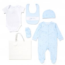 E08831: Baby Boys Little Prince 6 Piece Mesh Bag Gift Set (NB-6 Months)