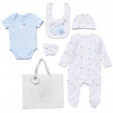 E08834: Baby Boys You Are My World 6 Piece Mesh Bag Gift Set (NB-6 Months)