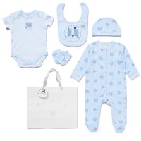 E08836: Baby Boys Lion 6 Piece Mesh Bag Gift Set (NB-6 Months)