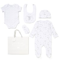 E08838: Baby Unisex Welcome To  The World 6 Piece Mesh Bag Gift Set (NB-6 Months)