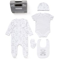 E08847: Baby Unisex Bear 6 Piece Mesh Bag Gift Set (NB-6 Months)