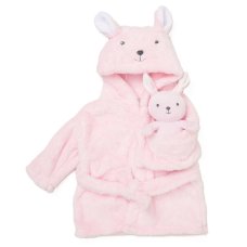 E08848: Baby Bunny Snuggle Dressing Gown With Plush Toy (One Size - 6-9 Months)