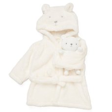 E08849: Baby Bear Snuggle Dressing Gown With Plush Toy (One Size - 6-9 Months)