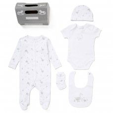 E08855: Baby Unisex Ducks 6 Piece Mesh Bag Gift Set (NB-6 Months)