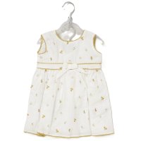 F08988NB: Baby Girls Muslin Fabric Dress & Pant Set (0-12 Months)