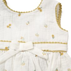 F08988NB: Baby Girls Muslin Fabric Dress & Pant Set (0-12 Months)