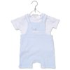 F09016NB: Baby Boys Waffle Fabric Dungaree & T-Shirt Set (0-12 Months)