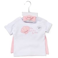 F09018NB: Baby Girls T-Shirt, Waffle Fabric Shorts & Headband Set (0-12 Months)