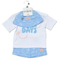 F09115INF: Baby Boys "Cool Days" T-Shirt, Shorts & Hat Outfit (12-24 Months)