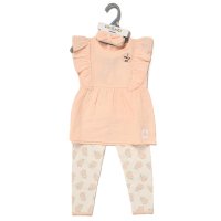 F09151TOD: Girls Muslin Fabric Top, Leggings & Headband Outfit (2-4 Years)