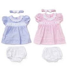 F09180INF: Baby Girls Dress, Pant & Headband Set (9-24 Months)