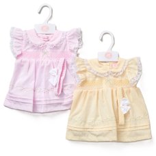 F09185NB: Baby Girls Dress, Pant & Headband Set (0-9 Months)