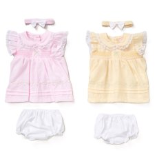 F09185INF: Baby Girls Dress, Pant & Headband Set (9-24 Months)