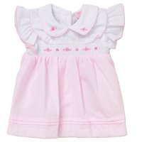 F09186NB: Baby Girls Dress, Pant & Headband Set (0-9 Months)