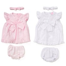 F09242INF: Baby Girls Dress, Pant & Headband Set (9-24 Months)