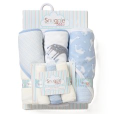 F09430: Baby Giraffe 6 Piece Hooded Towels & Washcloths Bath Time Set