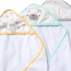 F09439: Baby Bear 6 Piece Hooded Towels & Washcloths Bath Time Set