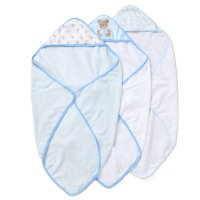 F09451: Baby Teddy 6 Piece Hooded Towels & Washcloths Bath Time Set