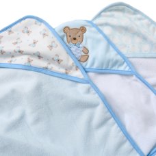 F09451: Baby Teddy 6 Piece Hooded Towels & Washcloths Bath Time Set