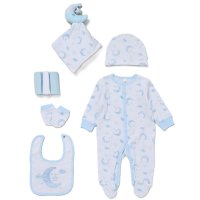 F09749: Baby Boys Moon 8 Piece Mesh Bag Gift Set (NB-6 Months)